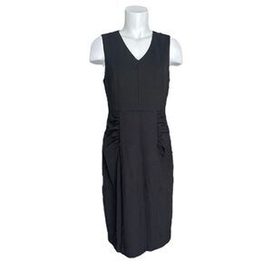 41 Hawthorn Women's Black V-Neck Midi Sheath Dress Size Medium‎